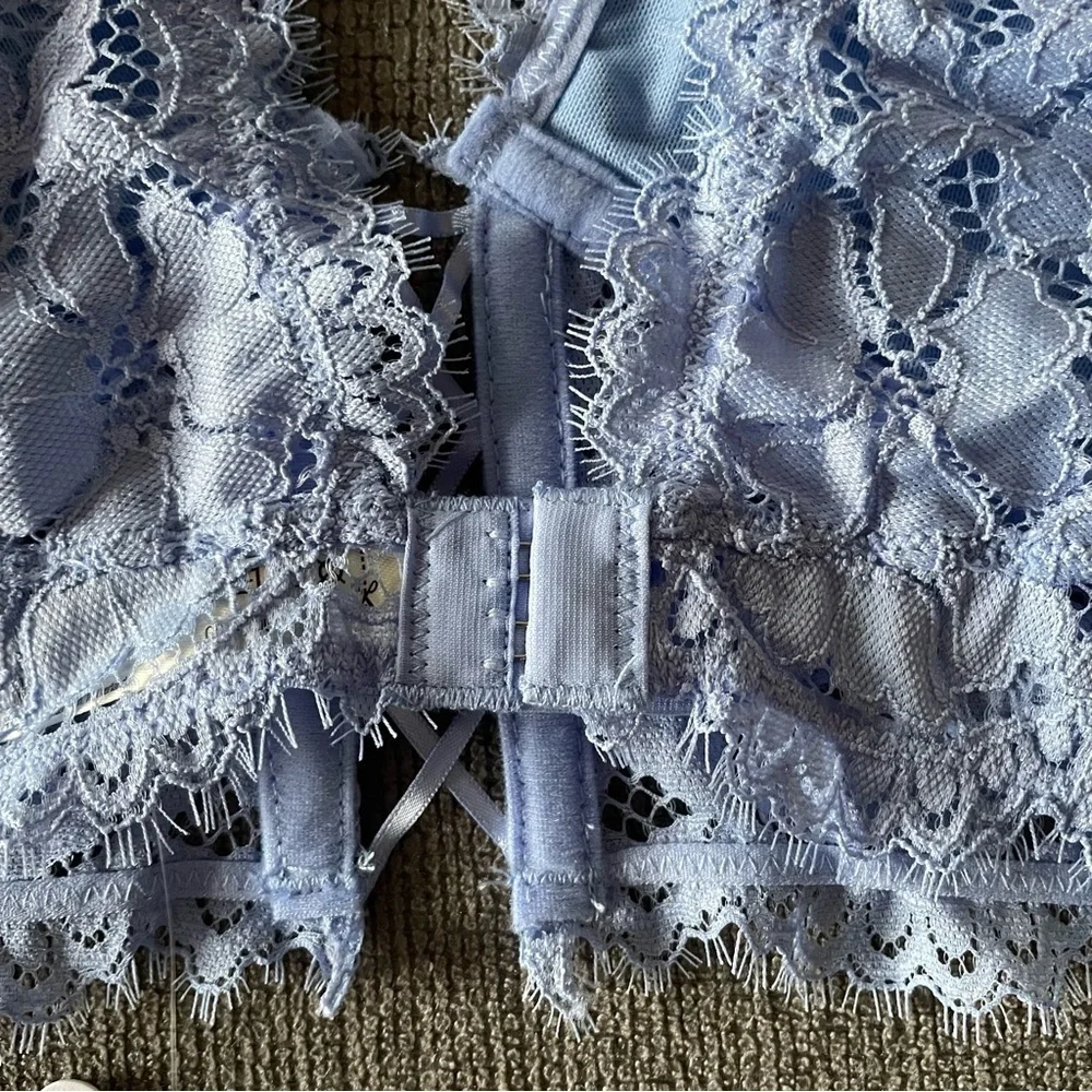 NWT Free People In The Clouds Longline Bralette Cornflower Blue